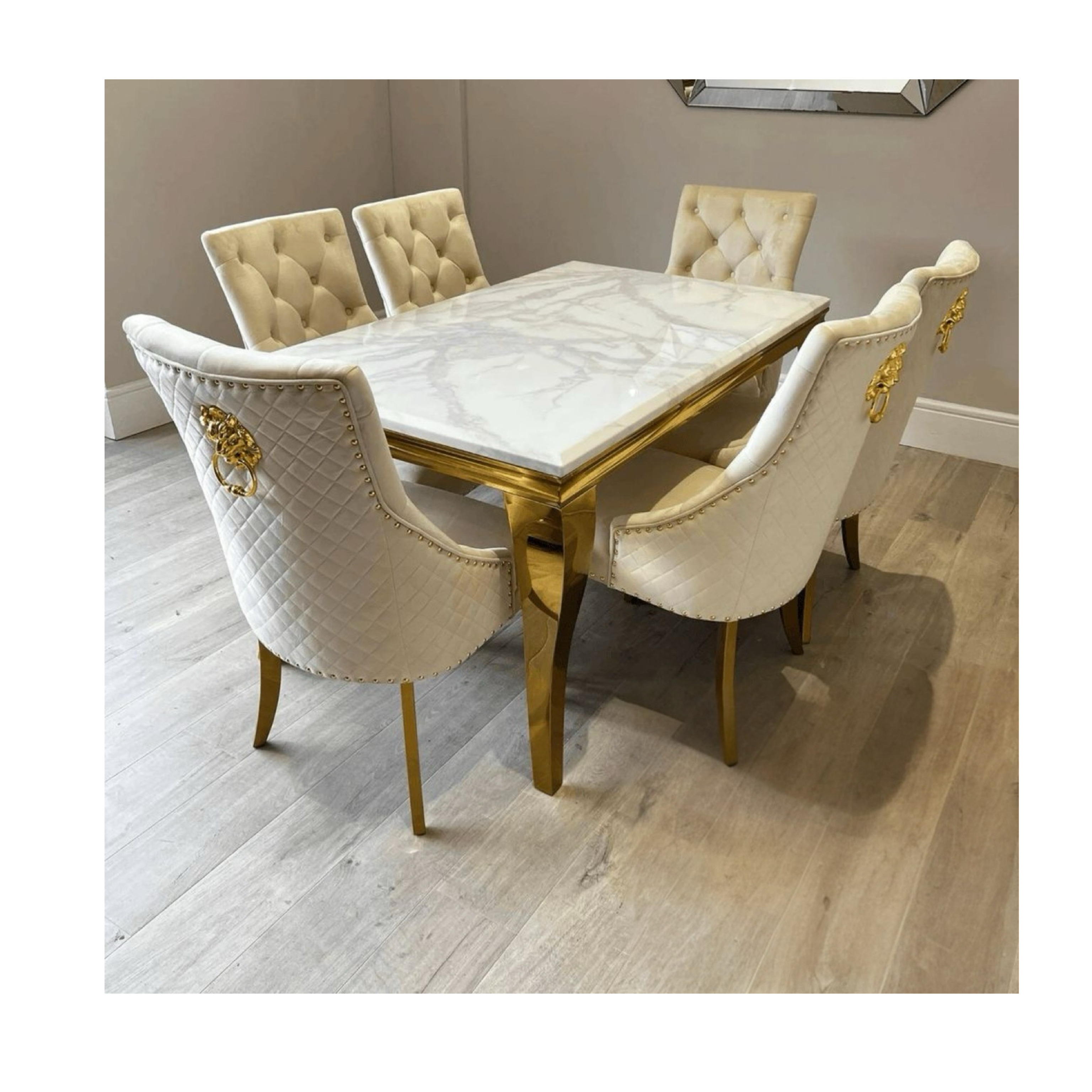 Plush Montague Stone Marble Dining Set
