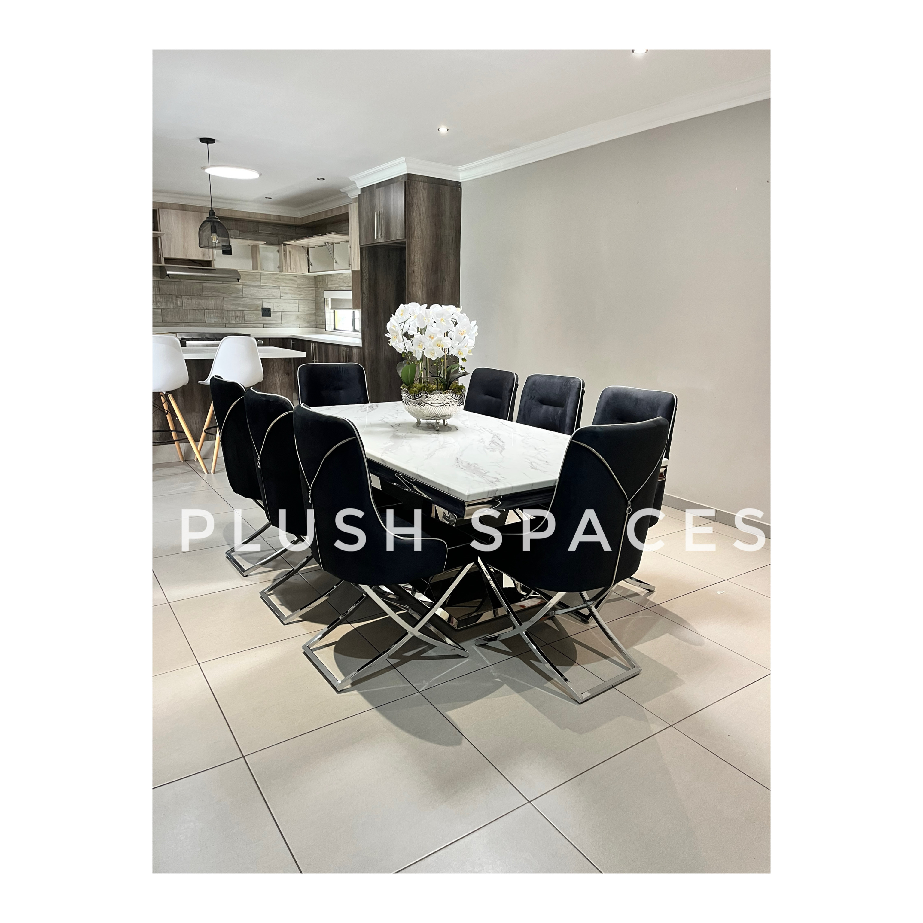 Plush Corvino Stone Marble Dining Set