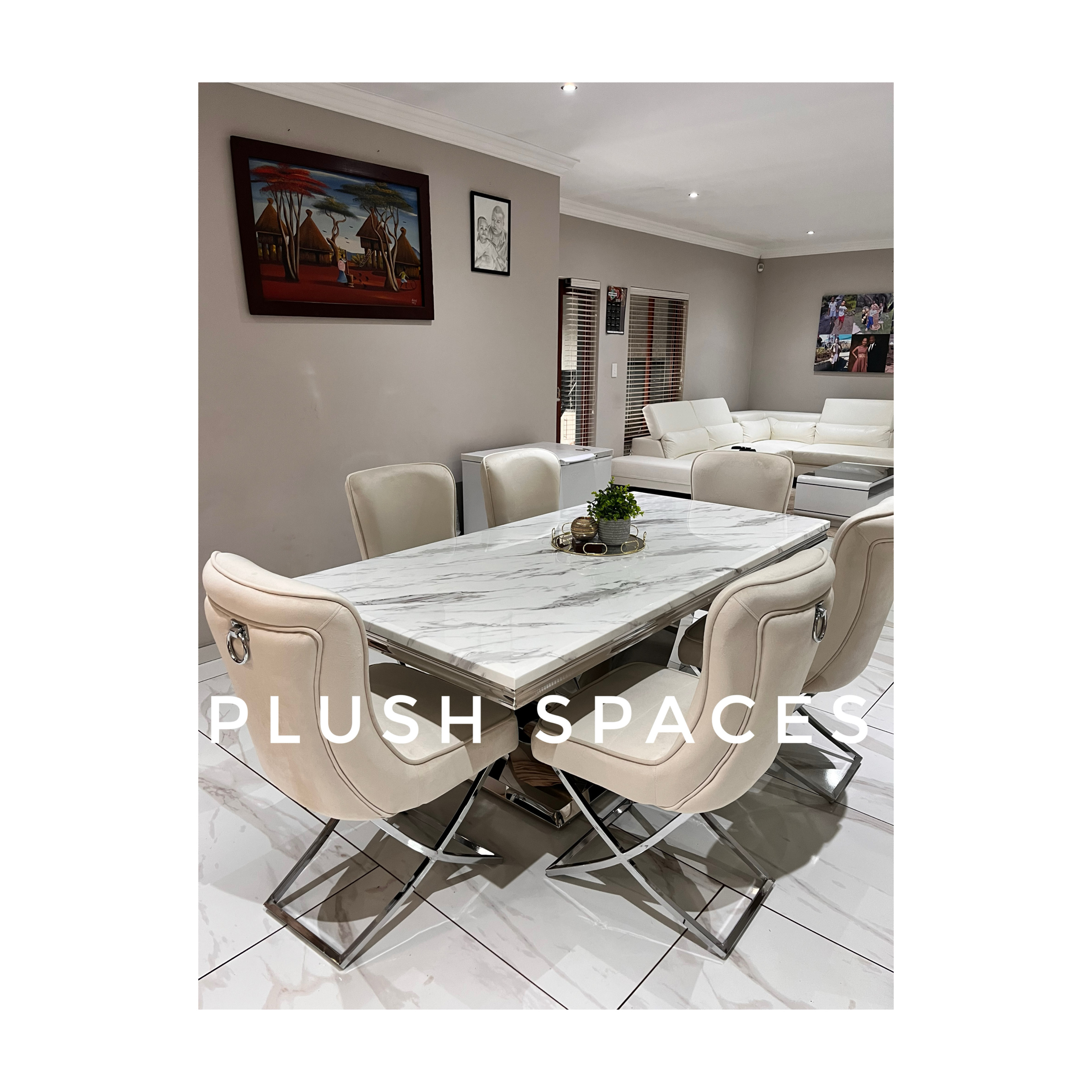 Plush Orsini Stone Marble Dining Set