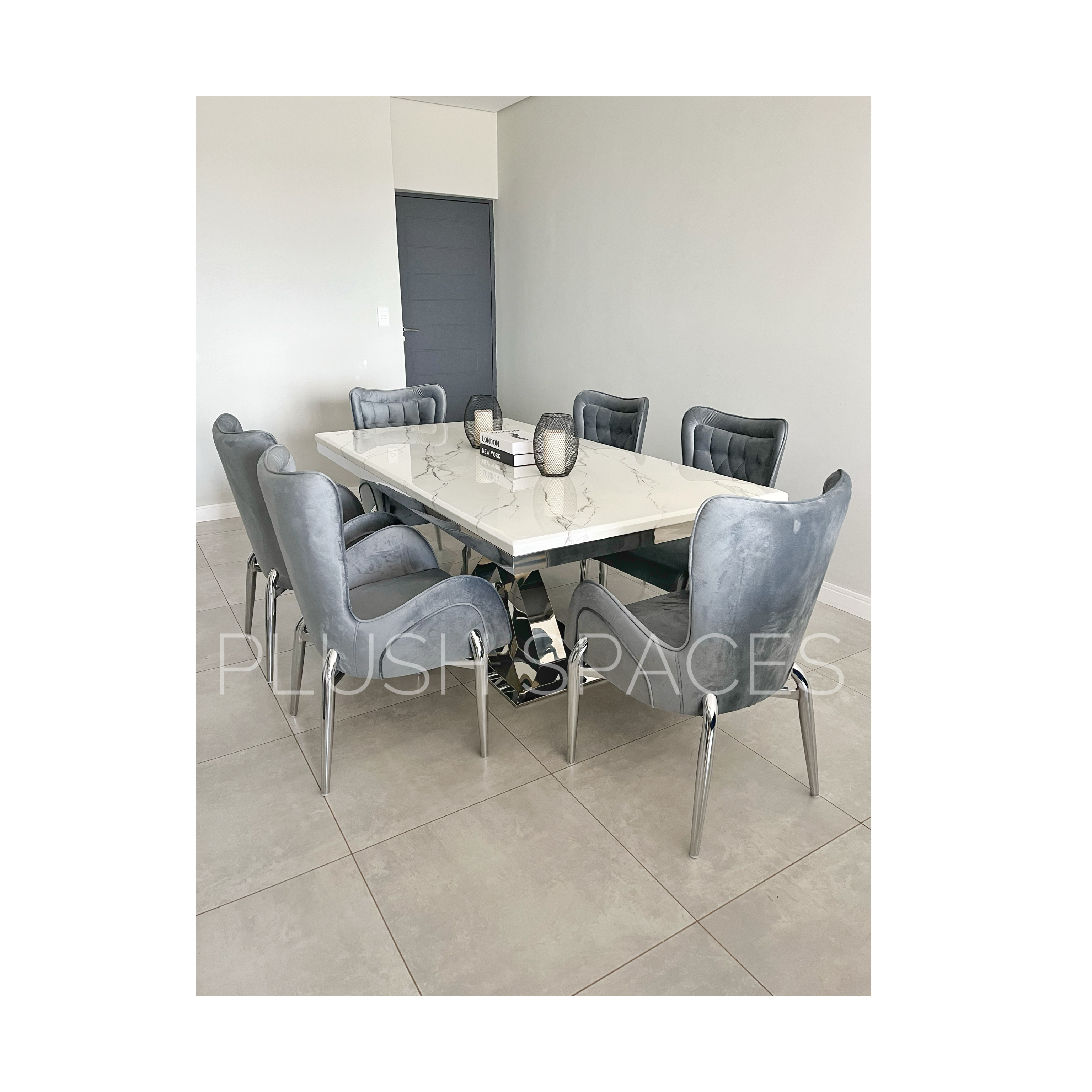 Plush Montrose Stone Marble Dining Set