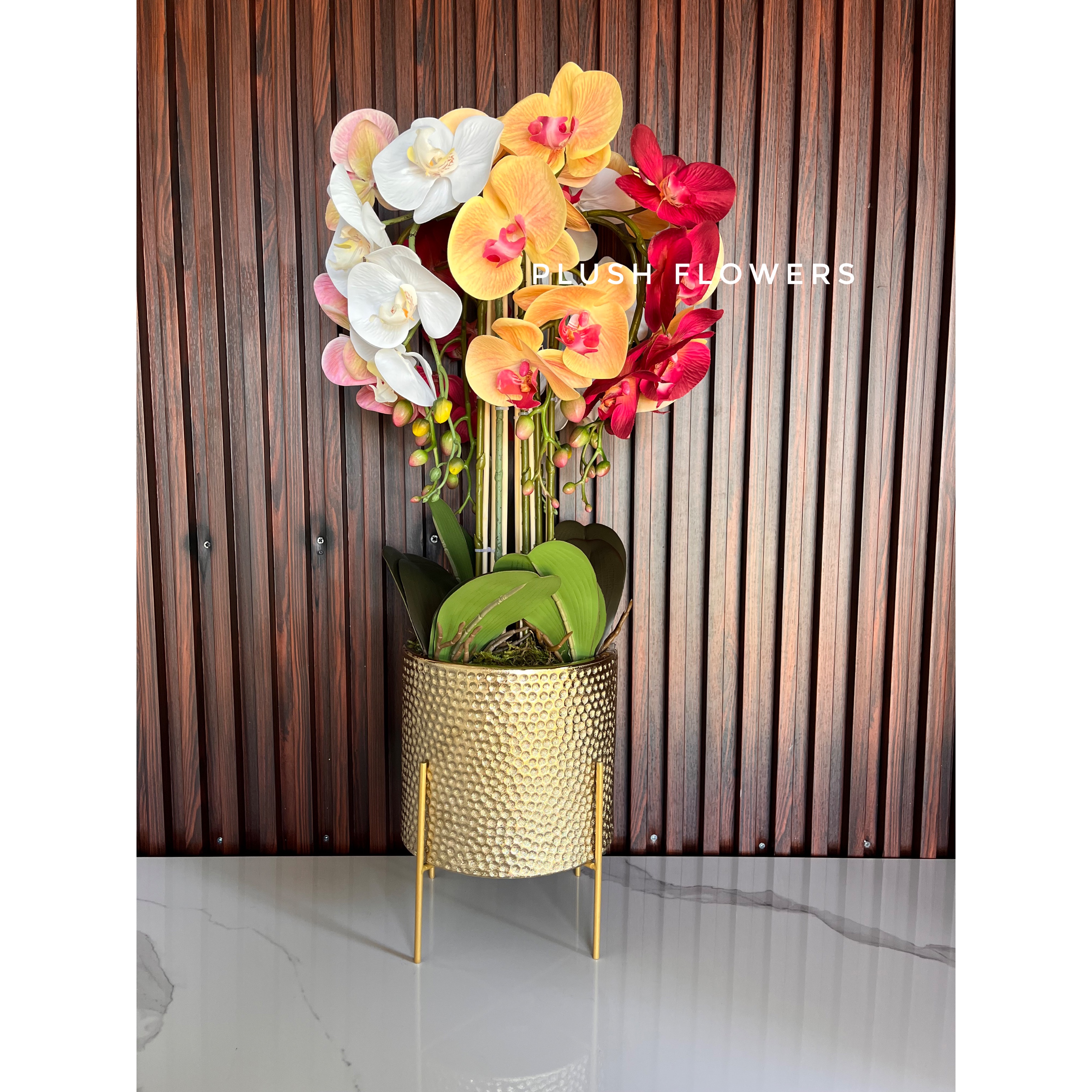Poppy Artificial Orchid Arrangment