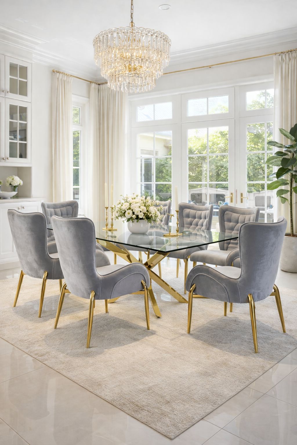 Savoy Tempered Glass Dining Set