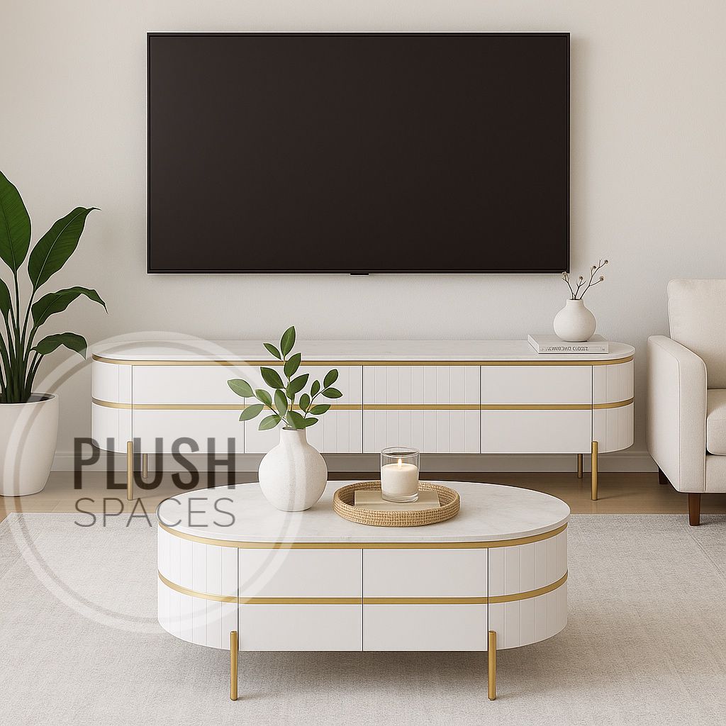 Capsule Tv Stand and Coffee Table Set