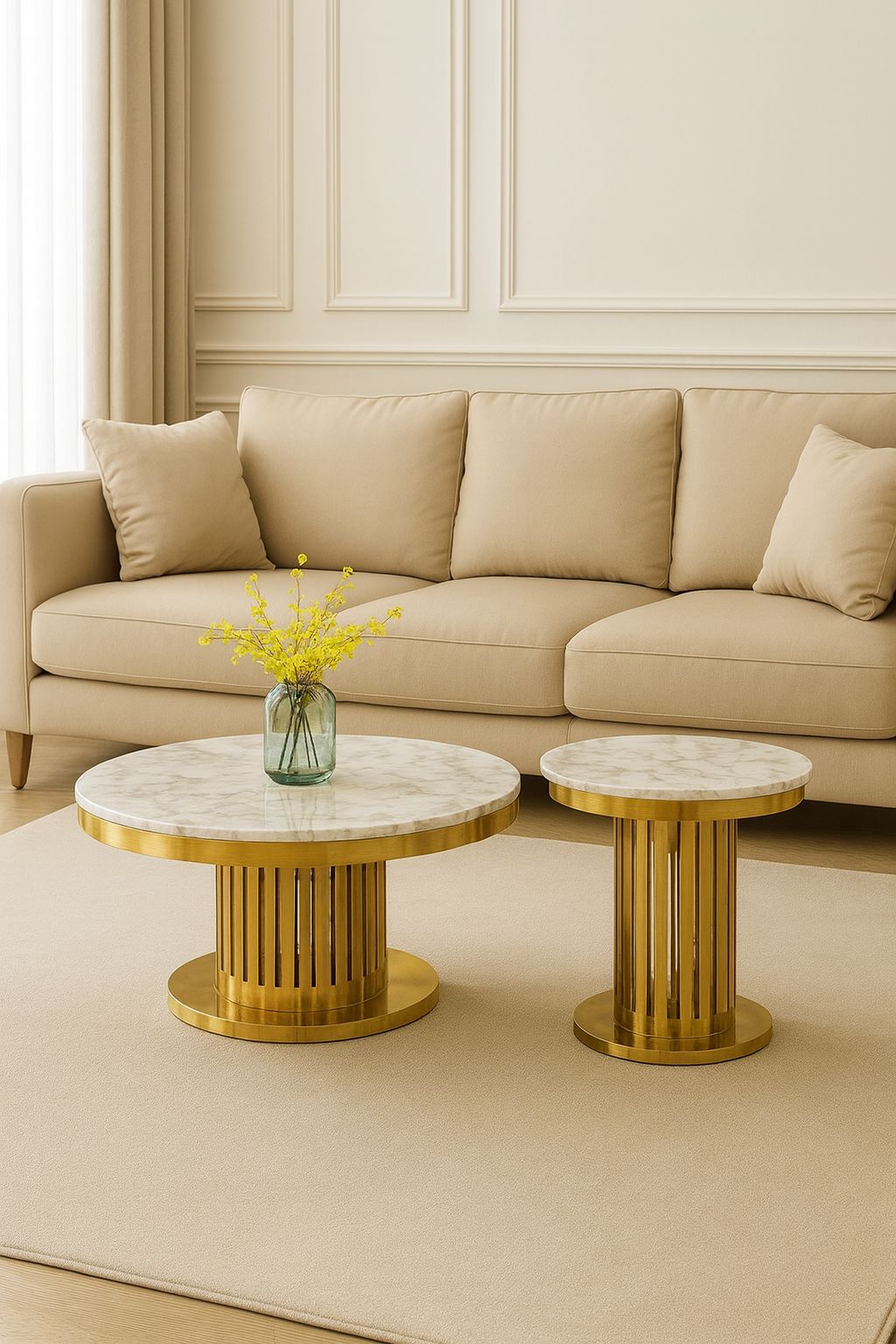 The "Gilded Halo" Nesting Tables