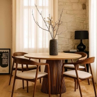 Plush 'Japandi' Dining Set