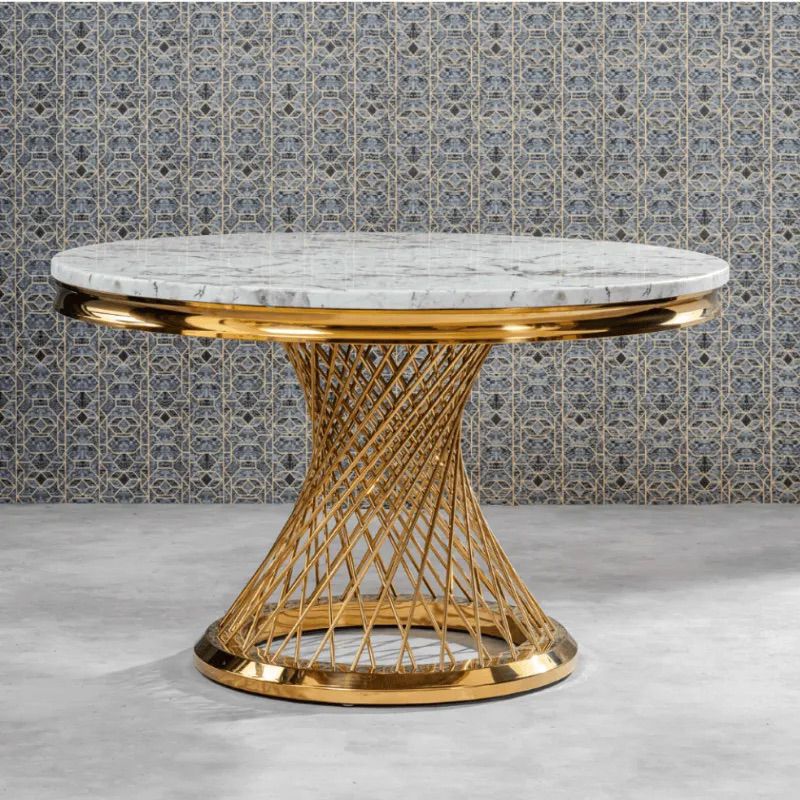 Plush Aura Dining Table/Gold