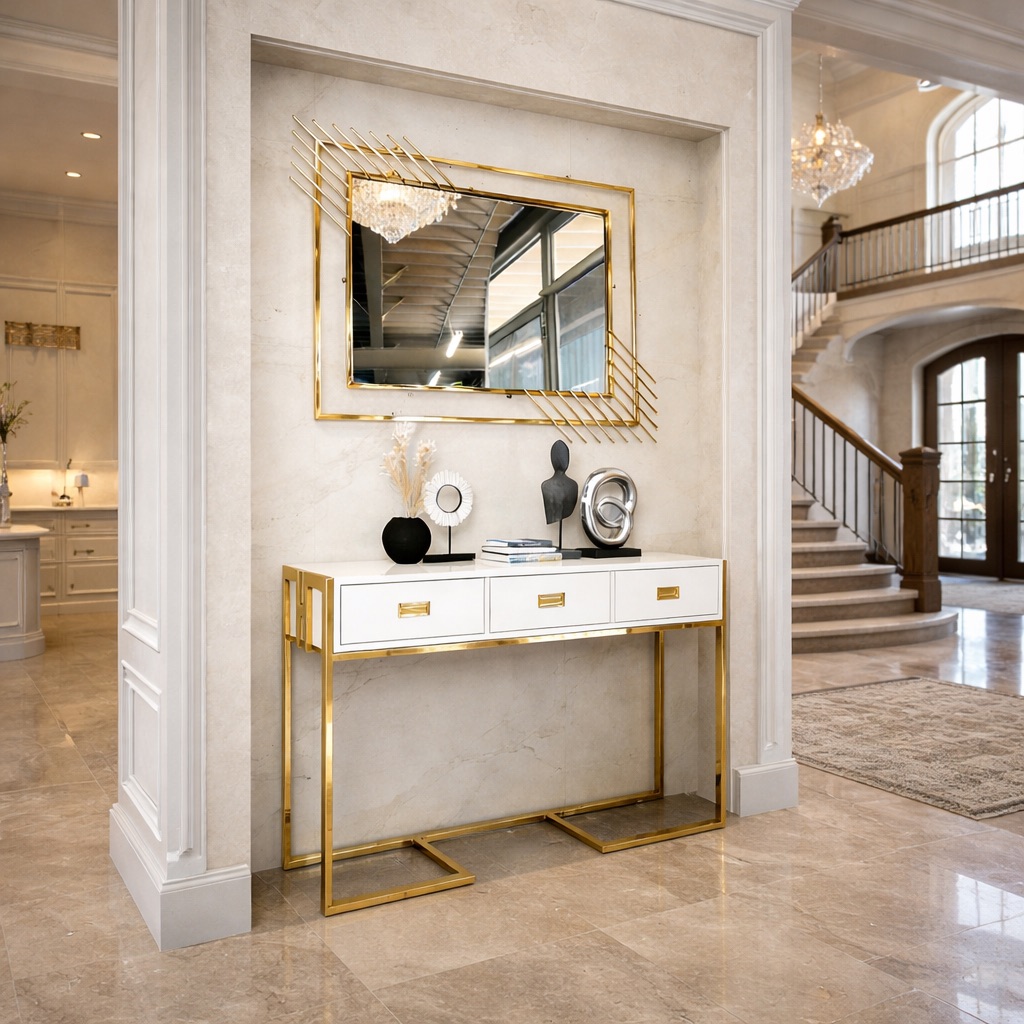 Zen Console And Mirror Set