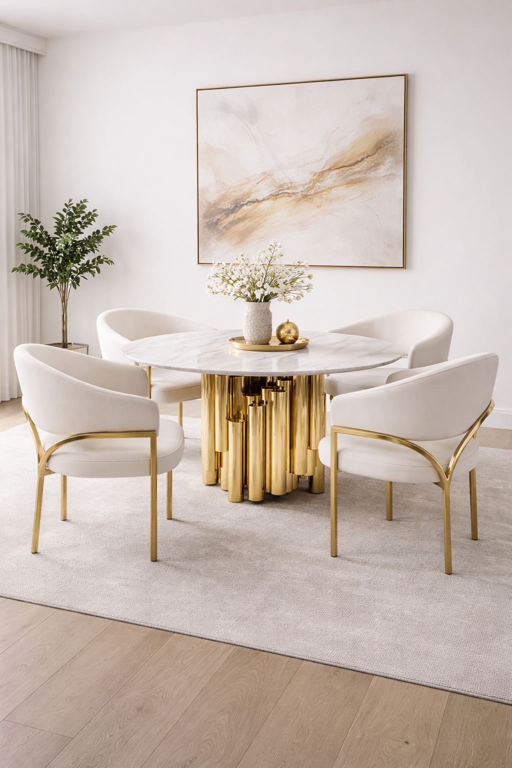 Plush “Pipe” Dining Table Set