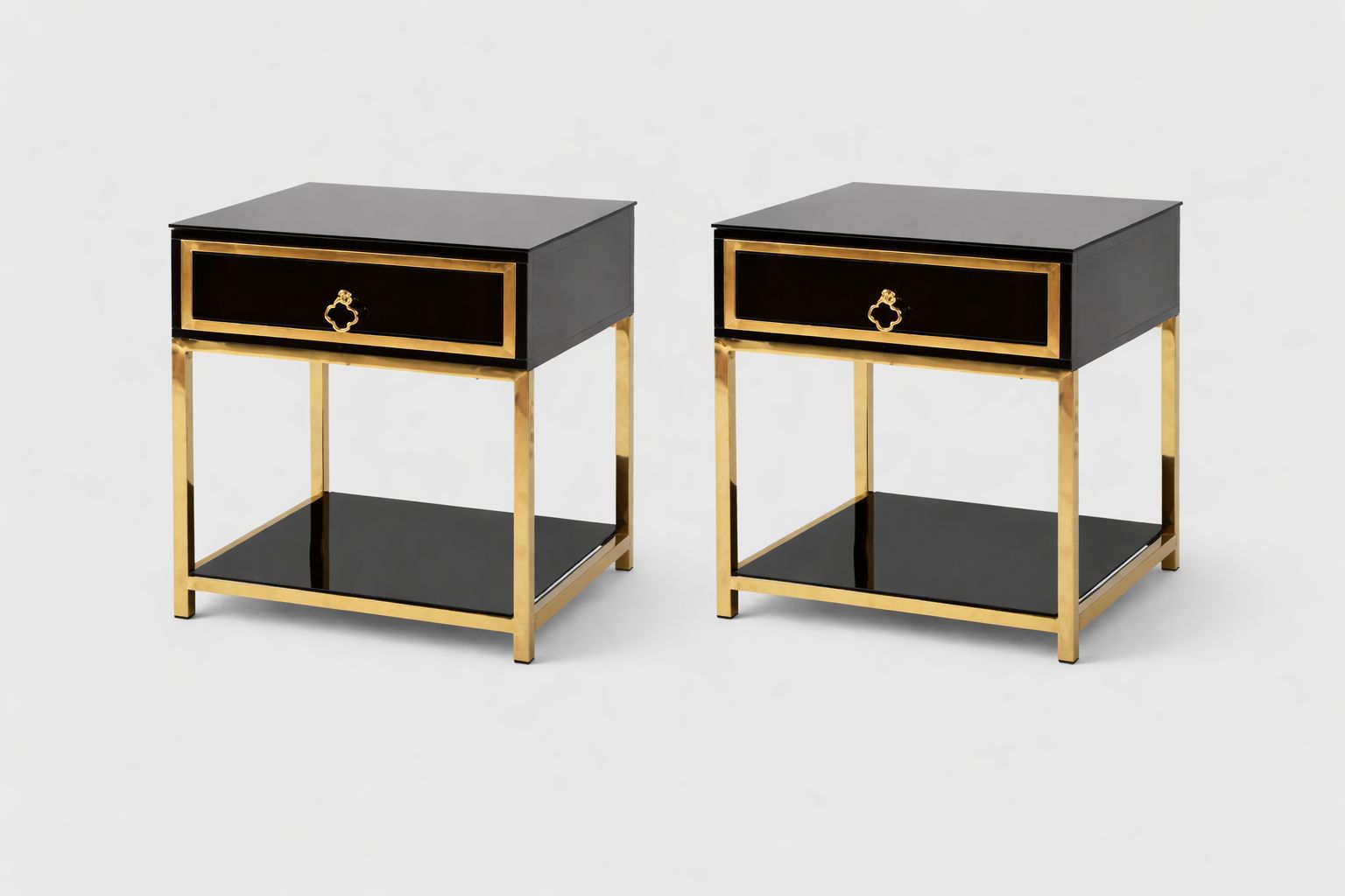 Plush "Midnight & Marigold" Bedside Tables