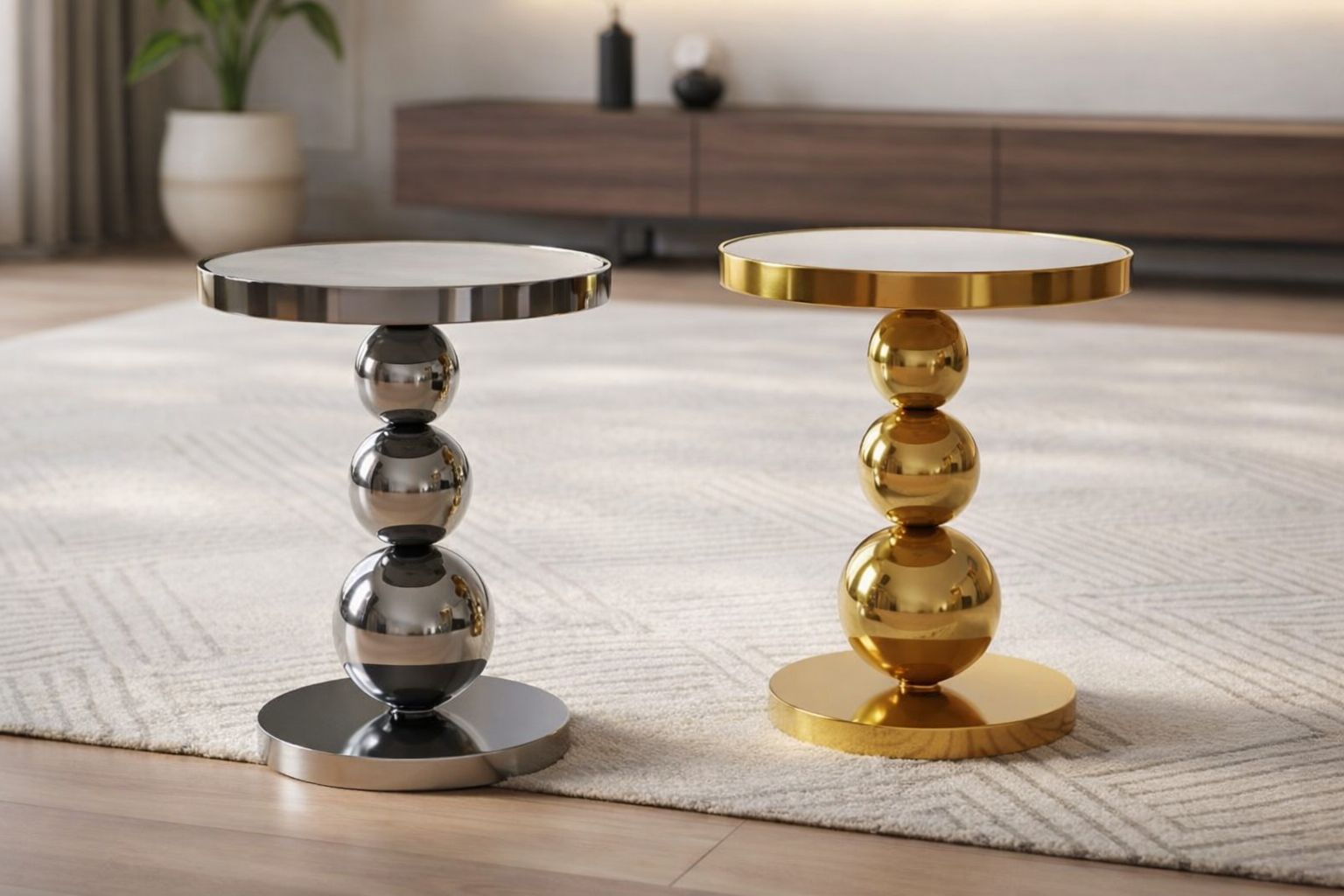 Plush “Orbiter” Side Tables