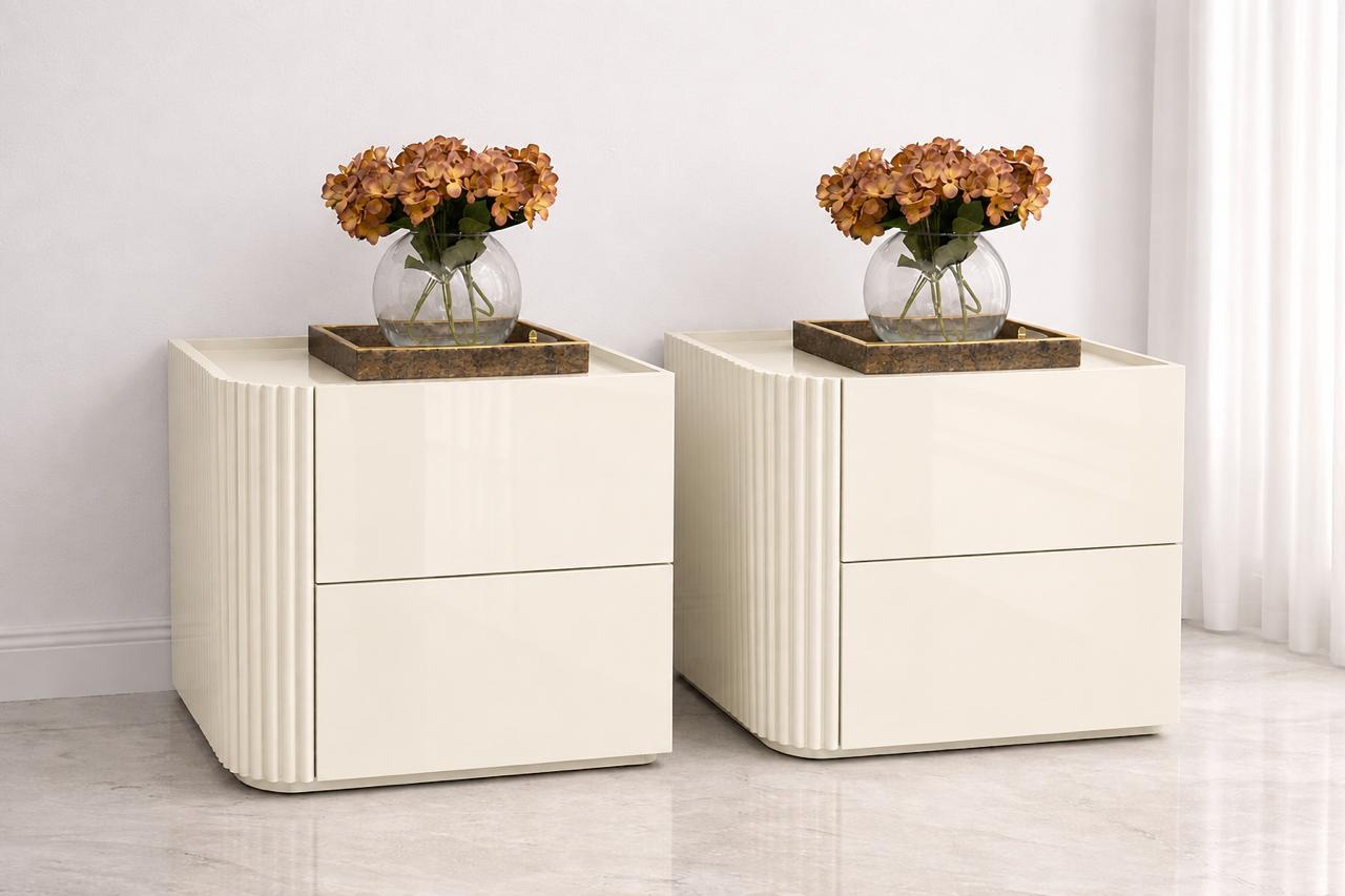 Plush ”Aria" Fluted Nightstand