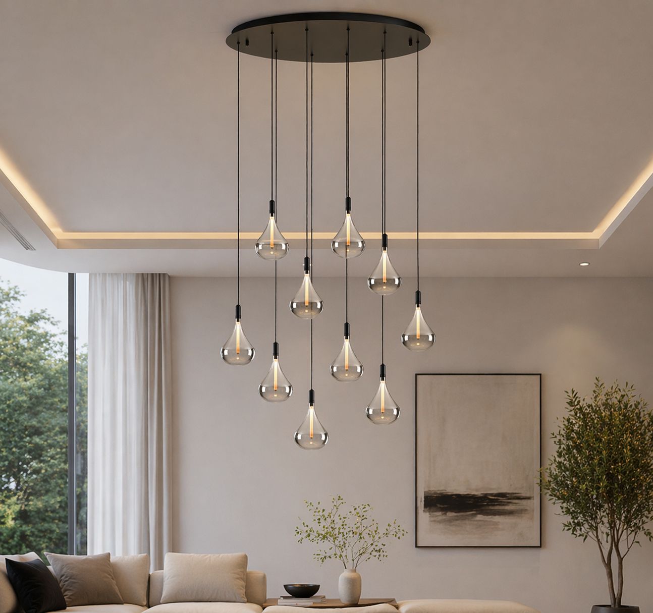 Cape Grape Smoke Glass Pendants