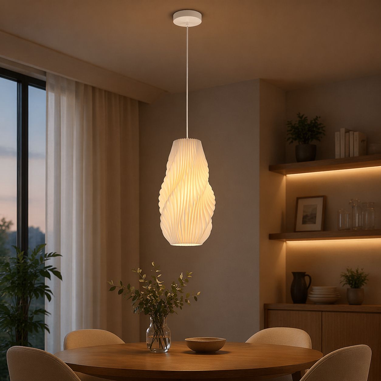 Plush “Cocoon Pendant” Light