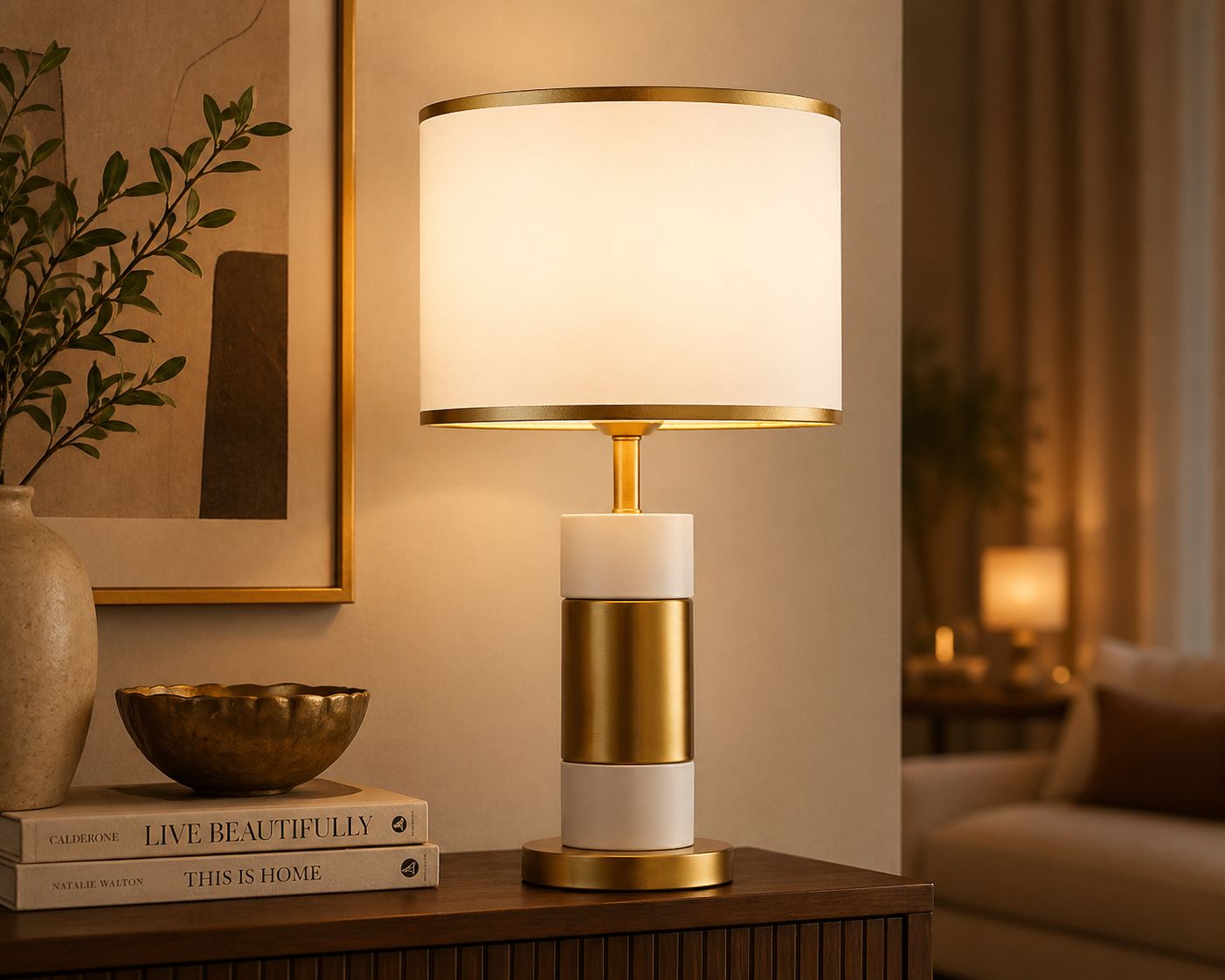 Plush “Aurelian Alabaster” Lamp