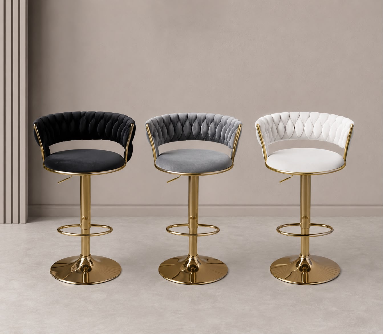 Plush Aria Swivel Barstool