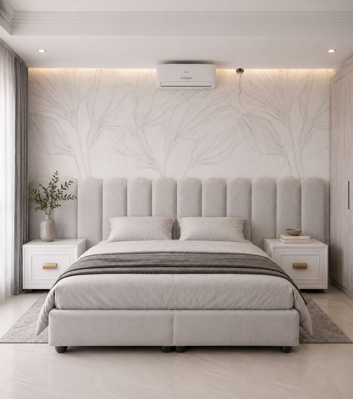 Plush Petal Scalloped Bed Frame