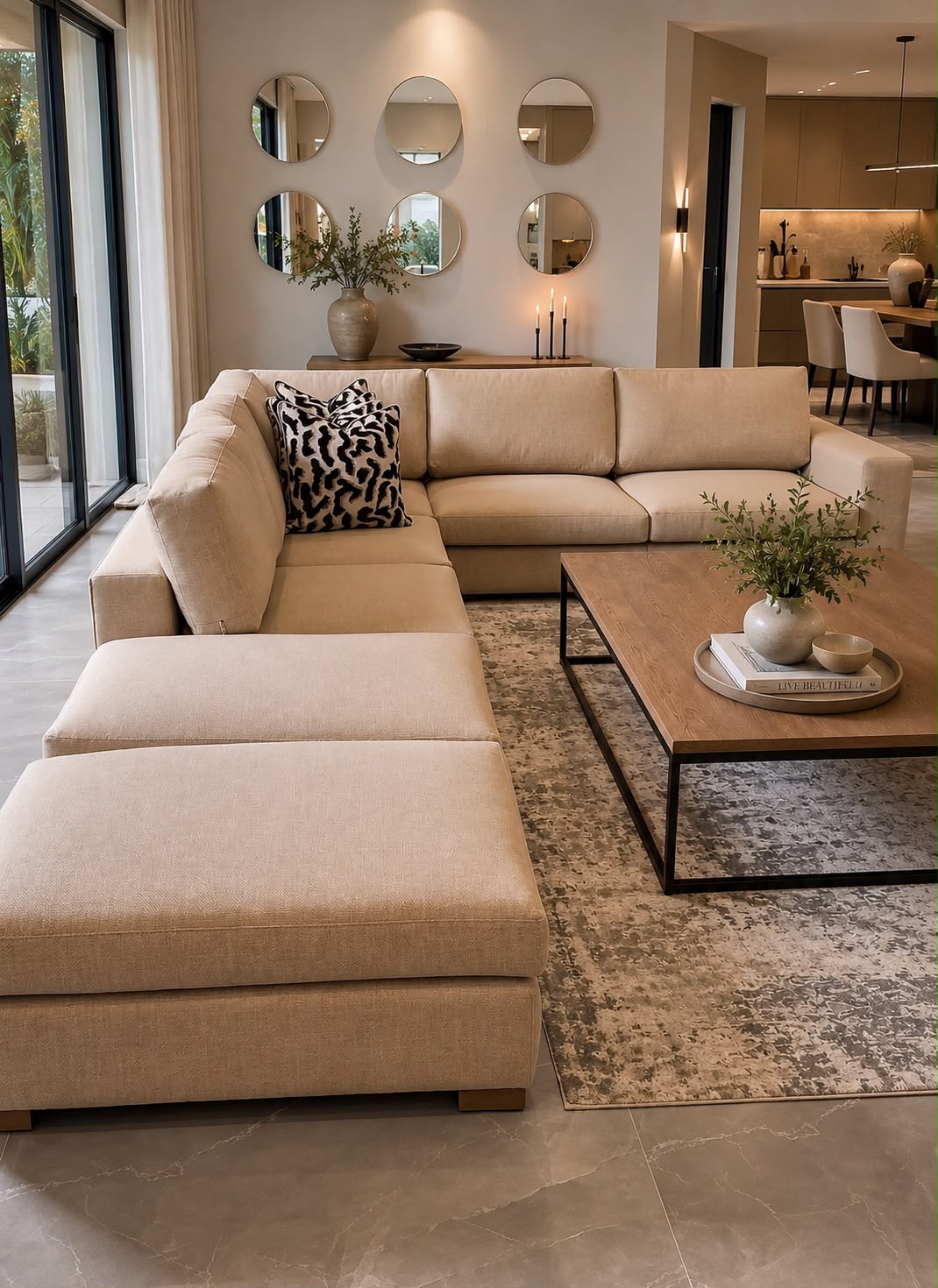 Plush Minimalist Linen Sectional