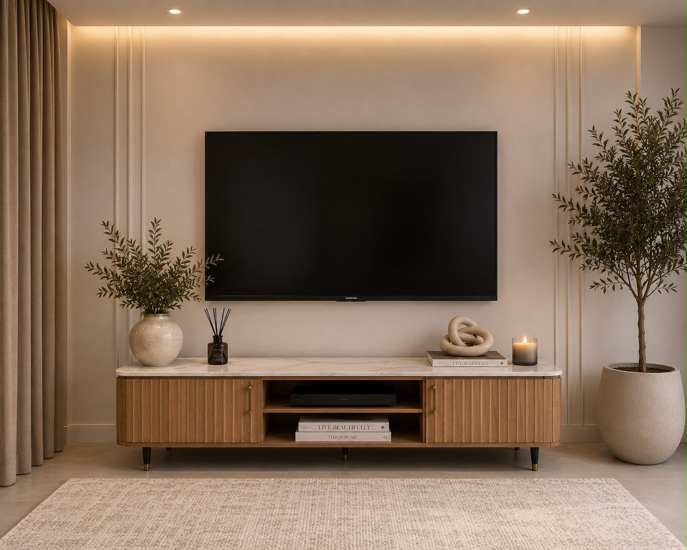 Plush Serene Fluted Lowline Stand