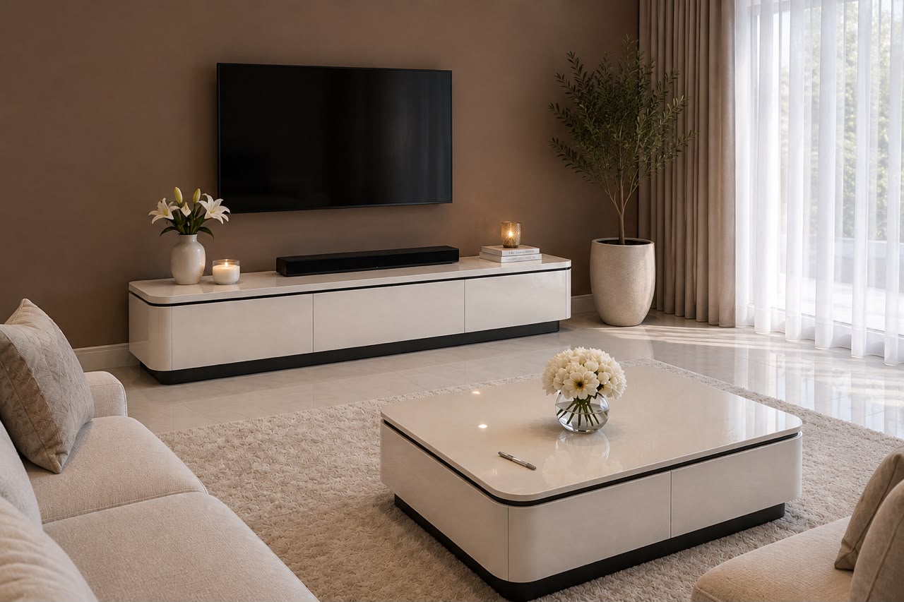 Plush Lumin Media Console Set
