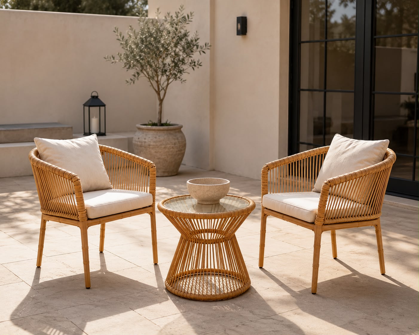 Plush Solis Rattan Bistro Set