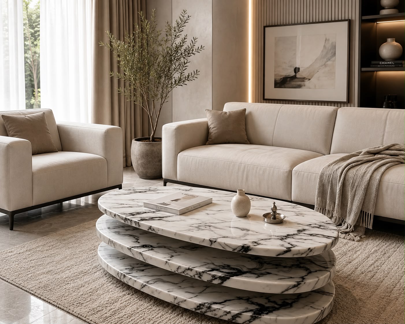 Plush Cascading Coffee Table
