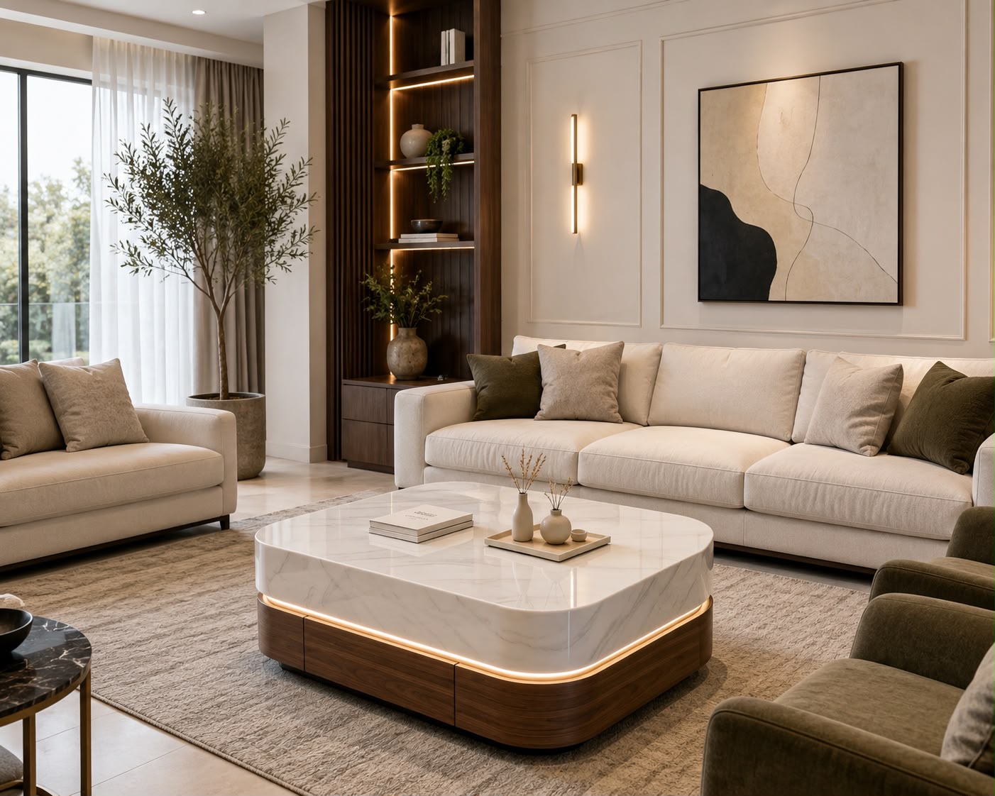 Plush Horizon Illuminated Coffee Table