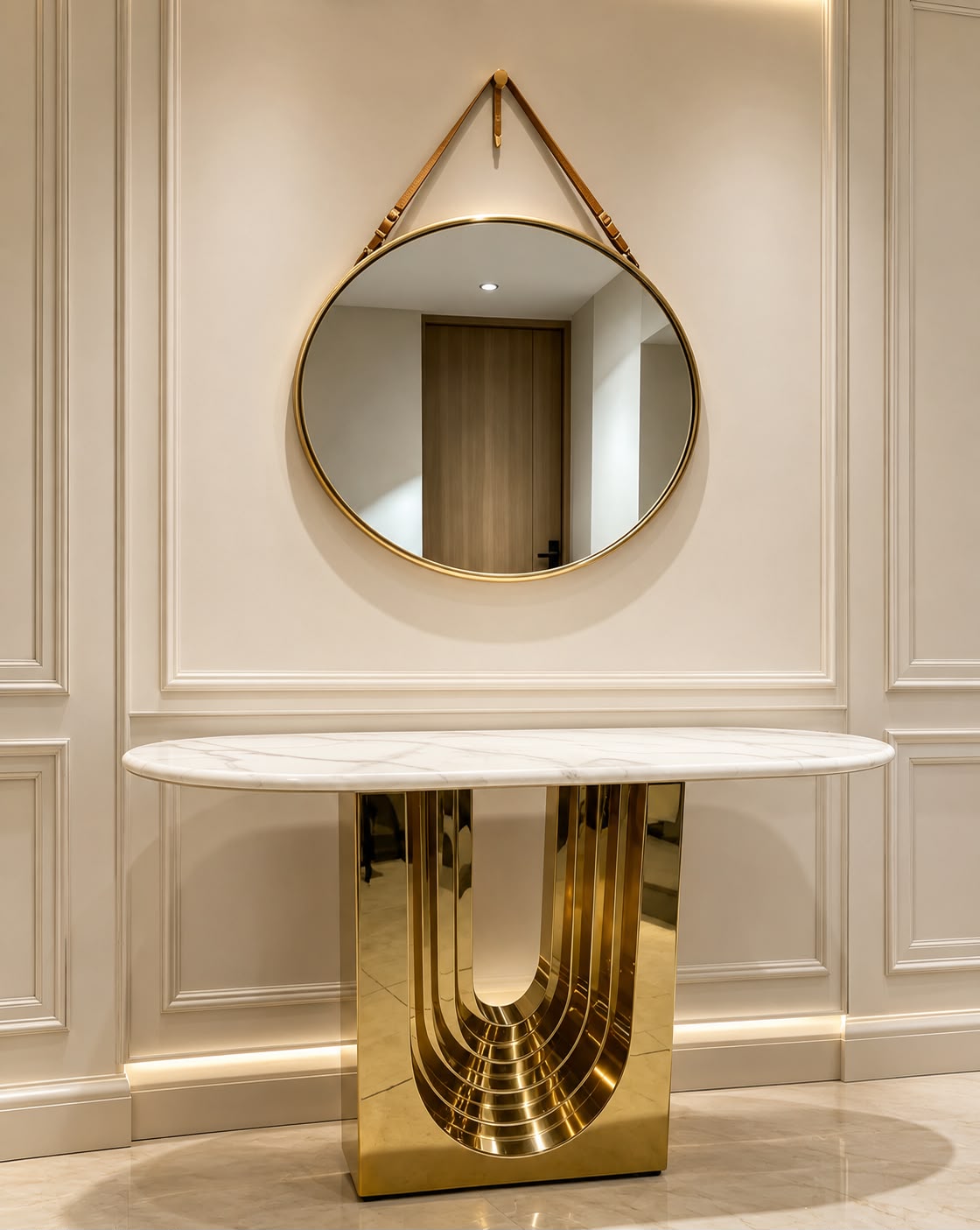 Plush Column Marble Console
