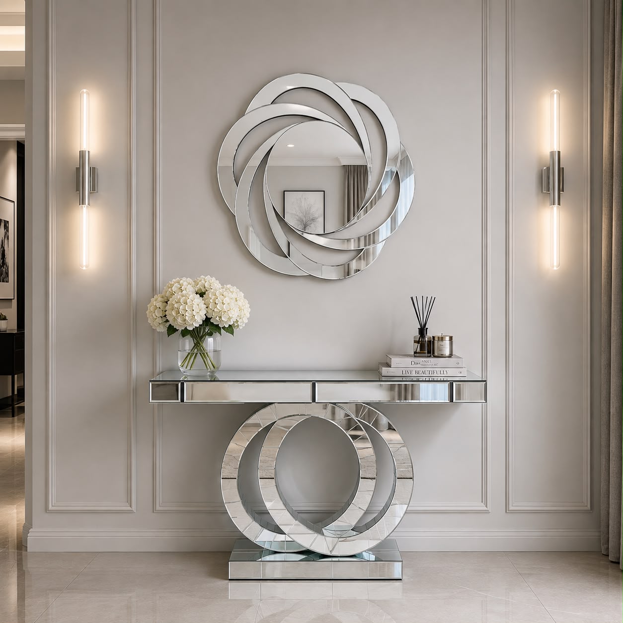 Plush Eclipse Mirrored Console