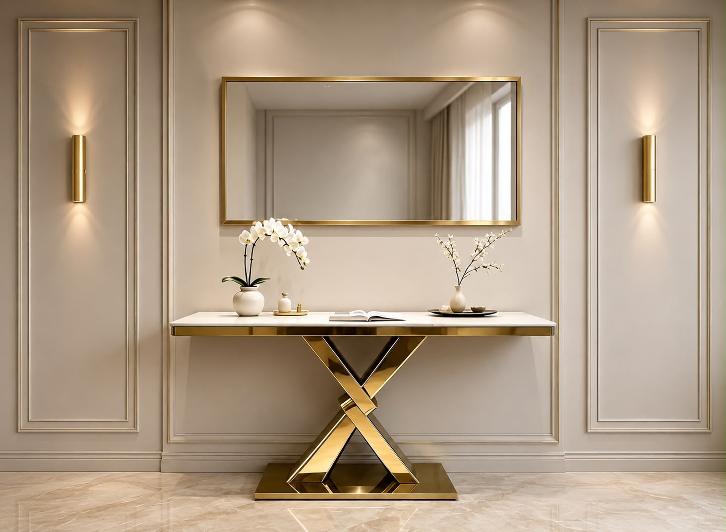 Plush Aurelia Cross-Base Console