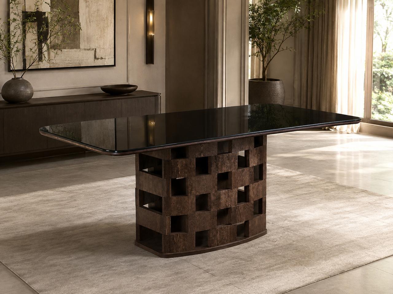 Plush Noir Horizon Dining Table