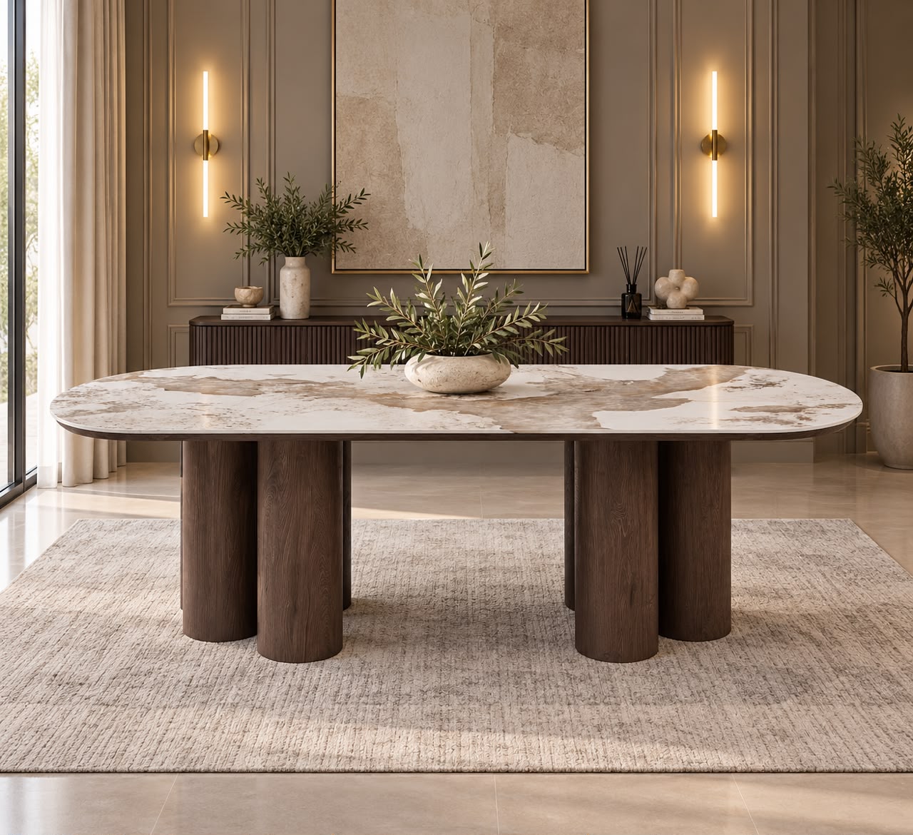 Plush Auria Oval Dining Table