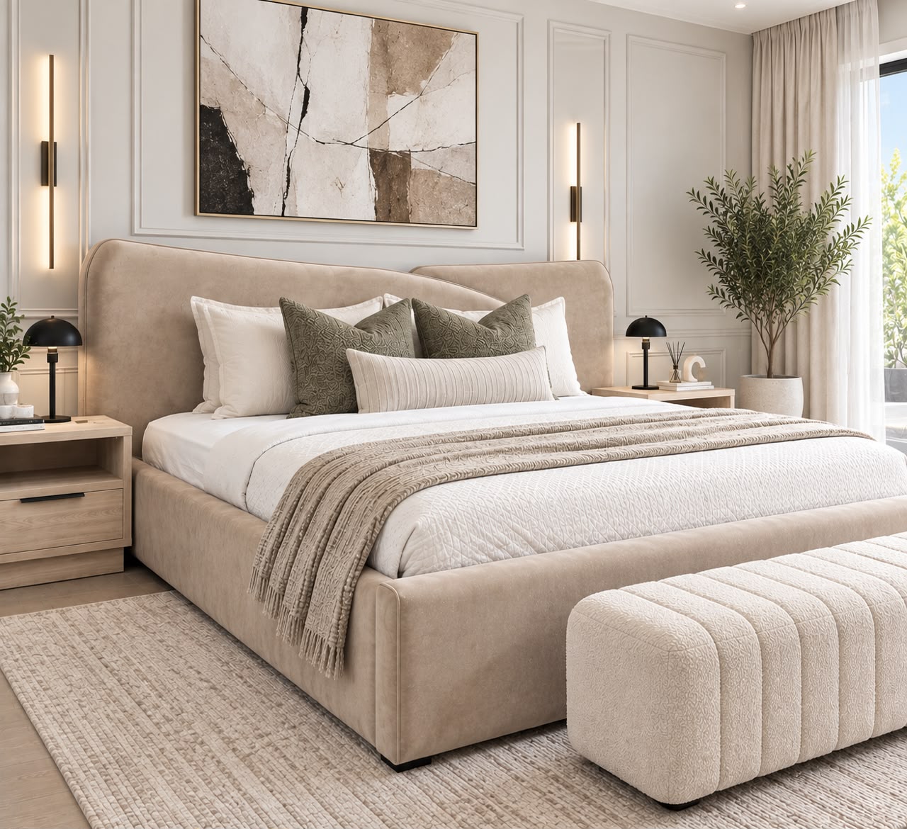 Plush Sanctuary Bed in Oat
